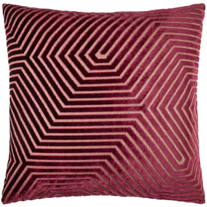 Paoletti Evoke Cut Velvet Polyester Filled Cushion, Burgundy