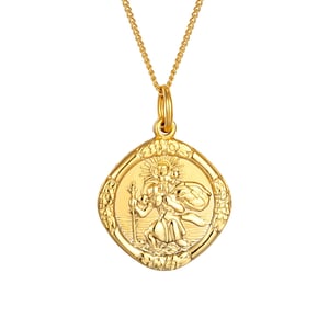 Rolled Gold Reversible St Christopher Pendant Necklace
