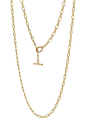 Rolled Gold Figure of Eight T-Bar 20" Necklace and 7.5" Bracelet Set