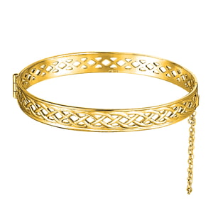Rolled Gold Celtic Weave Hinged Bangle