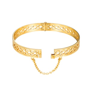Rolled Gold Celtic Weave Hinged Bangle
