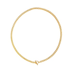 20" Rolled Gold Double Link T-Bar Necklace