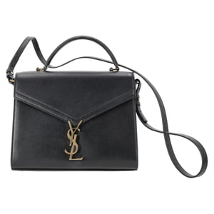Saint Laurent Cassandra Medium Top Handle Bag in Black Leather
