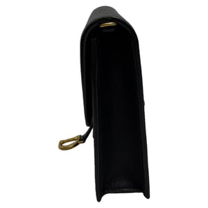 Dior Medium Saddle Pouch With Chain in Black Goat Leather