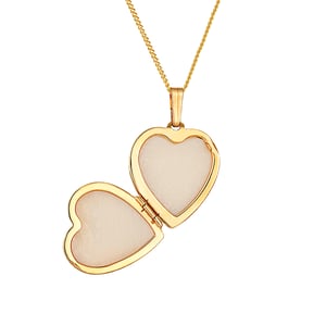 28mm Rolled Gold Vintage-Style Heart Locket Necklace