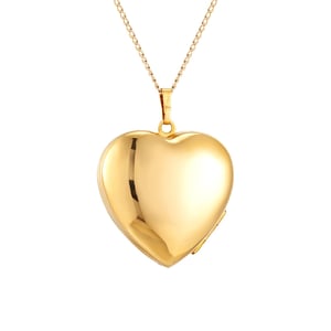 33mm Rolled Gold Plain Heart Locket Necklace