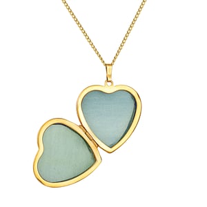 33mm Rolled Gold Plain Heart Locket Necklace