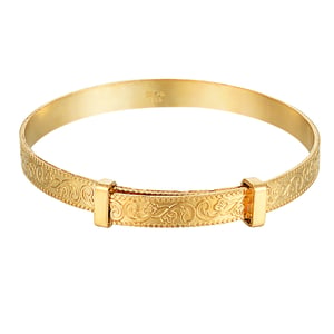 Rolled Gold Adjustable Scroll Bangle