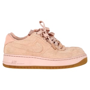 Nike Air Force 1 Low Particle Pink Sneakers in Pastel Pink Suede