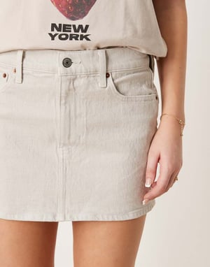 Abercrombie & Fitch denim mini skirt in light grey
