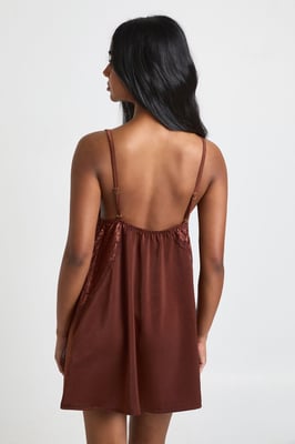 Satin Floral Lace Detail Nightie