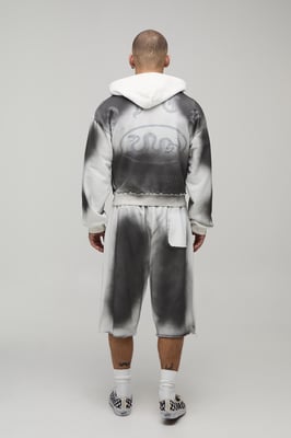 Heavyweight Washed Distressed Rhinestone Jort