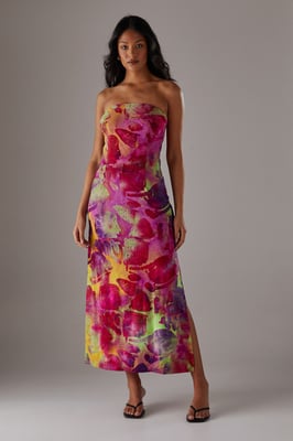 Burnout Bandeau Maxi Dress