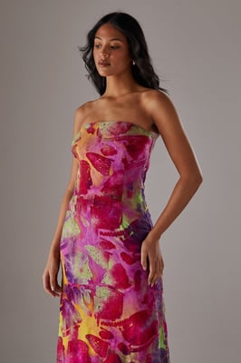 Burnout Bandeau Maxi Dress