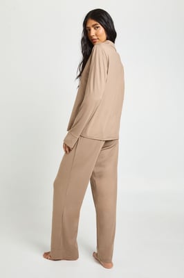 Tall Soft Touch Button Through Shirt and Trouser Pyjama Set