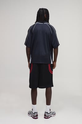 Baggy Fit Mesh Varsity Jersey Shorts