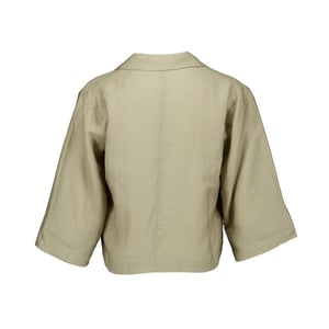 Zenggi Light linen mix cropped shirt blouses x04-1011 646