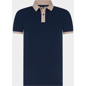 Scotland Blue Polo heren tiger polo contrast colar spe26108ti30sb/4001