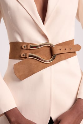 Suede Hardware Detail Waist Belt