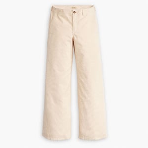 Women's Levis Big Yikes Solid Patterned Wide Leg Chinos in White Swan