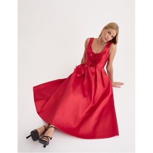 Women's Nobodys Child Milda Scoop Neck Midi Dress in Red