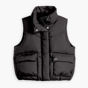 Women's Levis Western Bubble Vest Anthracite in Caviar