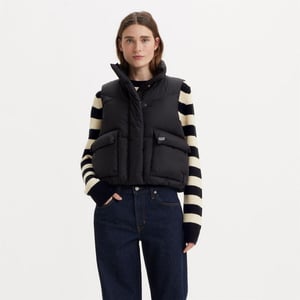 Women's Levis Western Bubble Vest Anthracite in Caviar