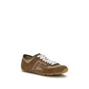 Balmain Beige Kalfskleren Bos Taurus Sport Sneakers