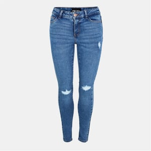 Women's Pieces Jeans Fem Wov in Blue Denim