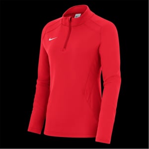 Women's Nike Quarter Zip Funnel Neck Long Sleeve Athletic Top in University Red
