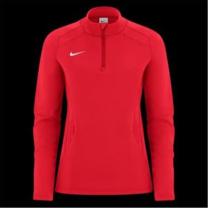 Women's Nike Quarter Zip Funnel Neck Long Sleeve Athletic Top in University Red