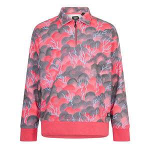 Men's Levis Lacoste Lettering Embroidered Collared Neck Long Sleeve Sweatshirt in Multicolor