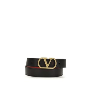 Valentino Garavani Zwarte Kalfsleer Bos Taurus Regular Riem