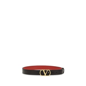Valentino Garavani Zwarte Kalfsleer Bos Taurus Regular Riem