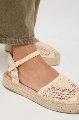 Sidnie Crochet Detail Woven Espadrille Sandals