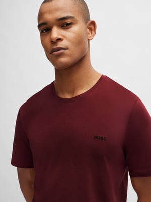 Mens Dark Red Mix&Match Embroidered T-Shirt