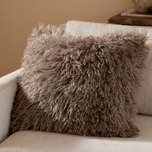 Furn Rowan Faux Fur Cushion Cover, Mocha
