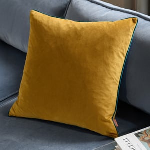 Furn Meridian Velvet Cushion Cover, Ochre/Teal