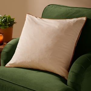 Furn Meridian Velvet Feather Filled Cushion, Ecru/Ginger