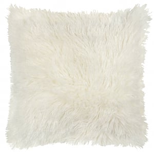 Furn Rowan Faux Fur Cushion Cover, Ecru