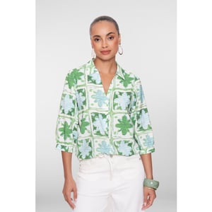 Geisha blouse 63470-20 530 green/light blue