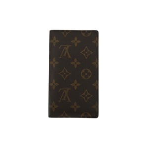 Louis Vuitton stoffen portemonnee, lang model, dubbelgevouwen.