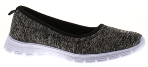 Platino Womens Flat Shoes Pumps Fluke Slip On black