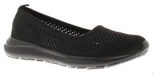 Platino Womens Flat Shoes Ballet Flats Pumps Skill Slip On black