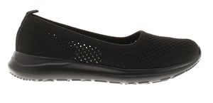 Platino Womens Flat Shoes Ballet Flats Pumps Skill Slip On black