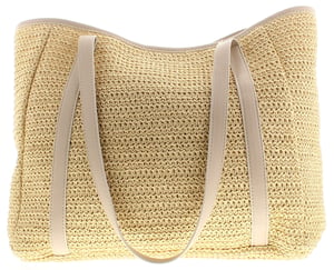 Womens Summer Beach Bag Lounge Press Stud natural cream