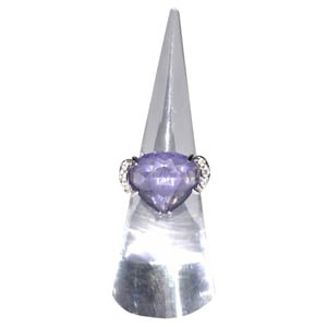 Ring met Swarovski-kristallen in paars rhodiummetaal
