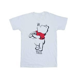 Disney Womens/Ladies Winnie The Pooh Drawing Cotton Boyfriend T-Shirt (White)