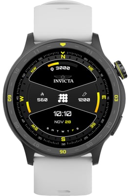 Invicta I-Tech 2 ITECH-004 Herenhorloge - Smartwatch Uurwerk - Roestvrij Staal met Zwarte Wijzerplaat - 45 mm
