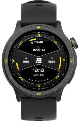 Invicta I-Tech 2 ITECH-001 Herenhorloge - Smartwatch Uurwerk - Roestvrij Staal met Zwarte Wijzerplaat - 45 mm